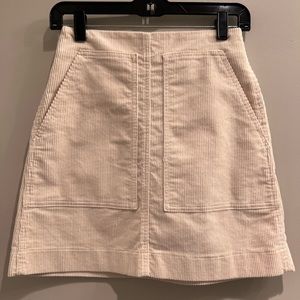 Uniqlo Cream Corduroy Skirt w/ Pockets 0 LIKE NEW